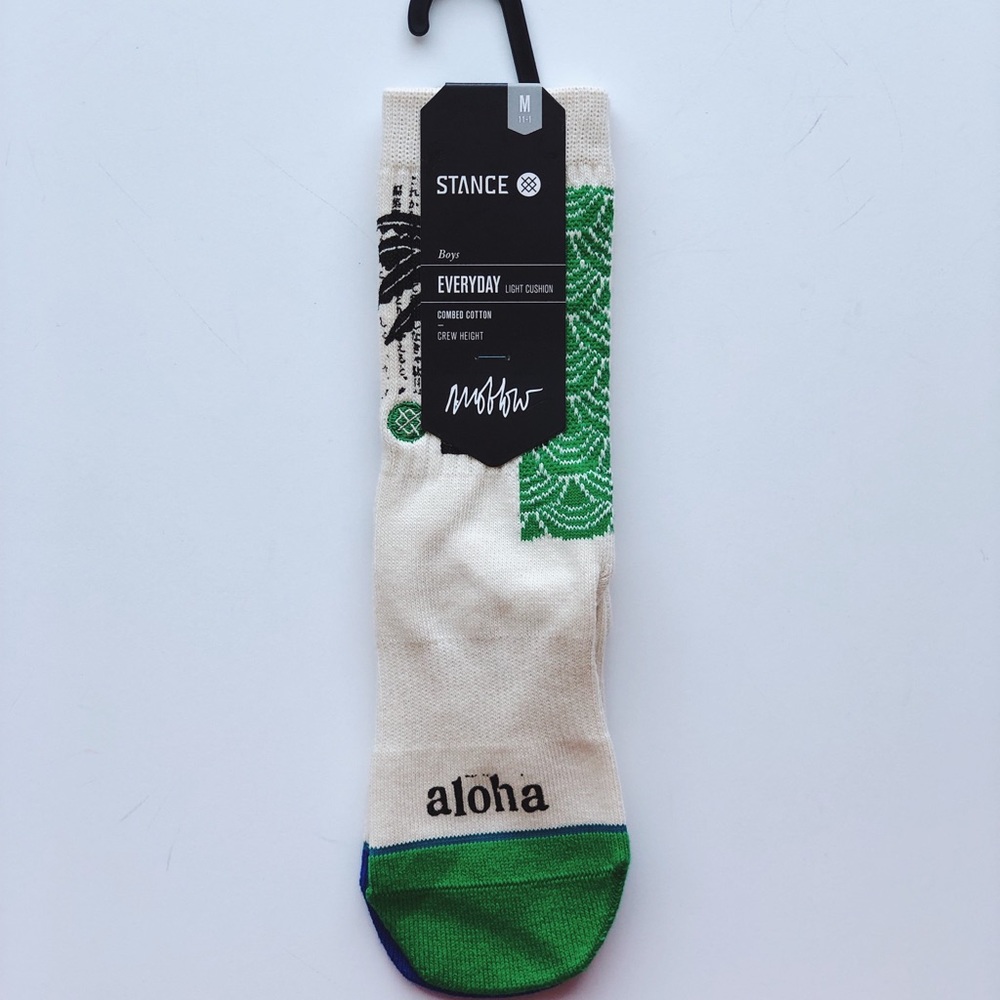 Stance Oblow Palm Natural Boys Socks Natural, Medi